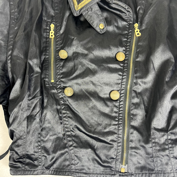 Bogner Snowsuit Jacket Women 12 Black Gold Asymmetrical Zip Missing Belt Vtg - Picture 9 of 14